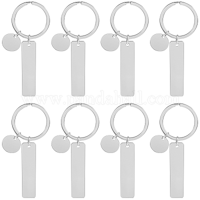 20 шт. 201 нержавеющая сталь заготовка брелок-подвеска KEYC-SC0001-62C-1