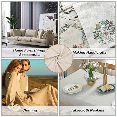 Льняная хлопчатобумажная ткань DIY-WH0580-56A-1