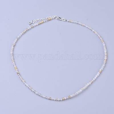 Колье из натурального рутилированного кварца с бисером NJEW-K114-B-A10-1