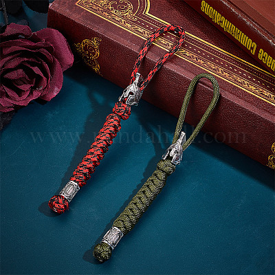 2 шт. 2 цвета ручной работы из спартанского нейлонового парашютного шнура подвесные украшения для мужчин KEYC-HY0001-32-1