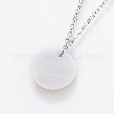 Ожерелья из кулона с реальными платиновыми цепями из латуни NJEW-JN02259-05-1