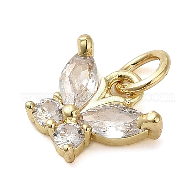 Латунные микропаве прозрачные подвески с фианитом KK-U005-01D-G-1