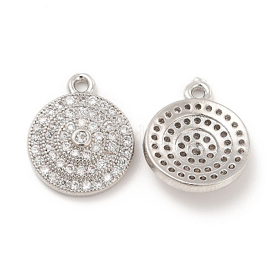 Латунные микропаве прозрачные подвески с фианитом KK-E071-16P-1