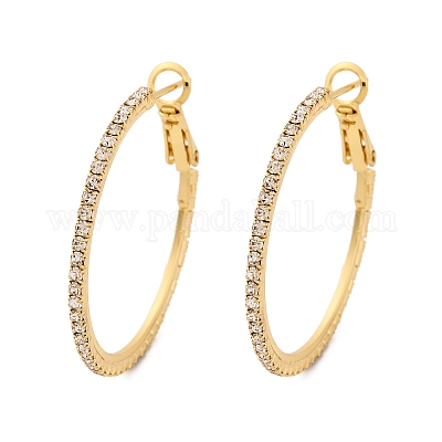 Латунные микро проложить серьги стержня кубического циркония EJEW-R025-32G-1