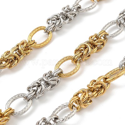 Двухцветные овальные цепи с узловыми звеньями из нержавеющей стали 304 CHS-F022-06GP-1