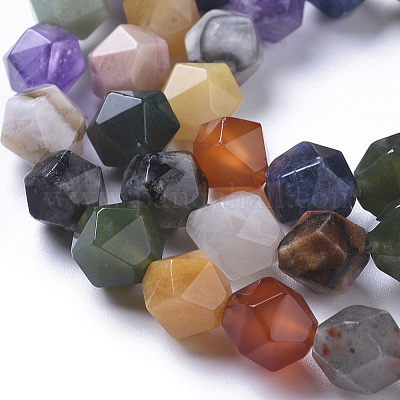 Natural Gemstone Beads Strands, Mixed Stone, Round, 8mm, Hole: 0.8