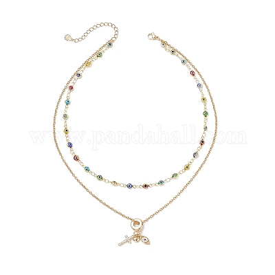 Подвеска в форме сердца и креста с прозрачным кубическим цирконием из латуни NJEW-JN05398-03-1