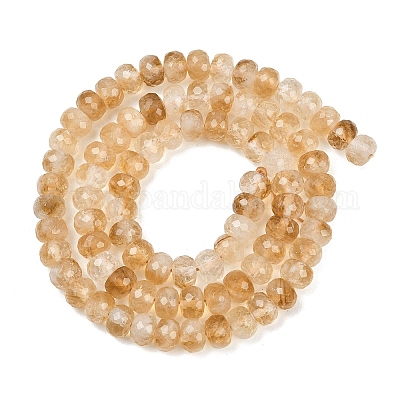 Нити из нагретых натуральных цитриновых бусин&nbsp;G-B175-B01-4x6mm-1