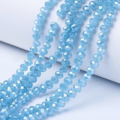 Стеклянные бусины с гальваническим покрытием  EGLA-A034-J10mm-A06-1