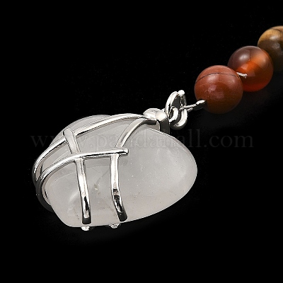 Брелок в форме сердца из натурального кварца G-Z033-11P-02-1