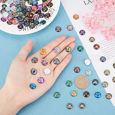 Кабошоны из стекла GLAA-WH0022-64A-1