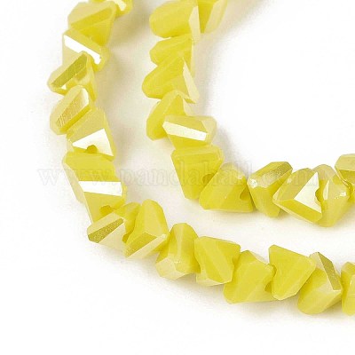 Гальванические непрозрачные стеклянные бусины GLAA-N022-4mm-13-1