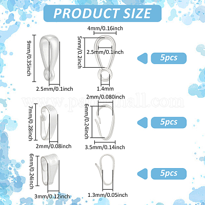 15 шт. 3 стиля застежки-кнопки из стерлингового серебра FIND-PH0026-88-1