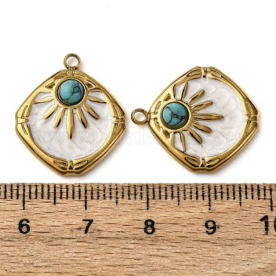 Подвески из нержавеющей стали 304 с белой эмалью STAS-P406-03G-1