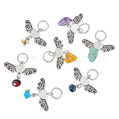 6 комплект подвесок из сплава с натуральной и синтетической каменной крошкой FIND-HY0001-44-1