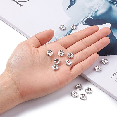 Железные хрустальные бусины-разделители со стразами RB-A007-10MM-S-1