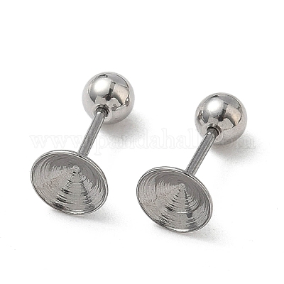 Фурнитура для сережек-гвоздиков из нержавеющей стали 304 STAS-U056-04C-P-1