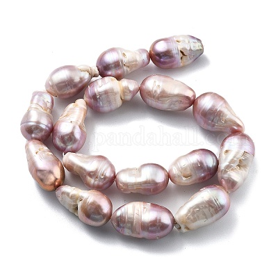 Нити натуральных бусин с ядровым жемчугом PEAR-B004-15D-02D-1