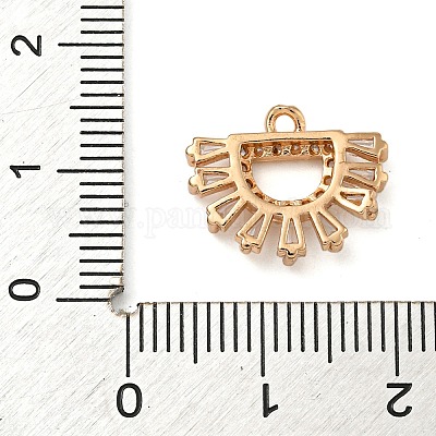 Латунные микропаве прозрачные подвески с фианитом ZIRC-U003-01G-07-1