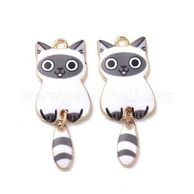 Подвески из светлого золота с покрытием из сплава и эмали ENAM-G210-01LG-03-1