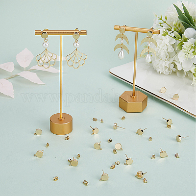 20 шт. латунные серьги-гвоздики KK-BBC0011-30-1