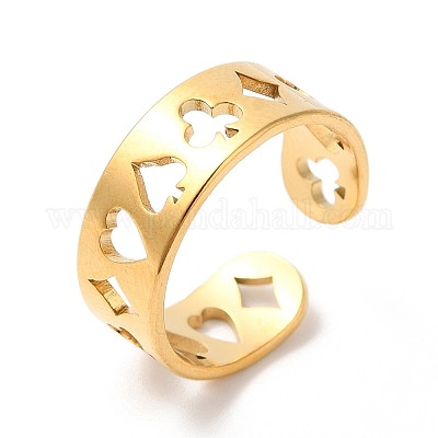 Кольцо-манжета из нержавеющей стали 304 с открытым носком в виде пики RJEW-K245-47G-1