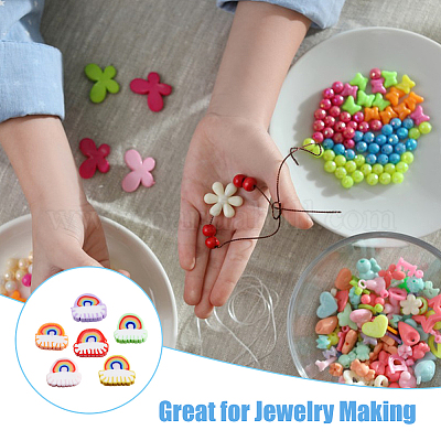 250шт 10 цвета бусины из полимерной глины ручной работы CLAY-DC0001-02-1