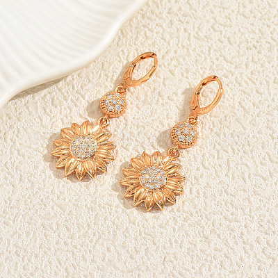 Серьги-кольца из латуни с микропаве из кубического циркония CI2086-3-1