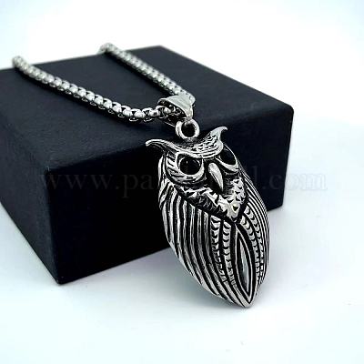 Винтажные ожерелья из нержавеющей стали в виде совы для женщин RQ8044-1