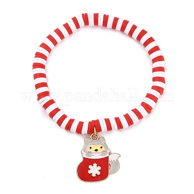 Элегантные рождественские браслеты ручной работы из полимерной глины heishi с бусинами MV9996-22-1