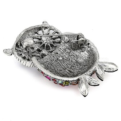 Брошь из цинкового сплава с цветными стразами JEWB-U011-04AS-1