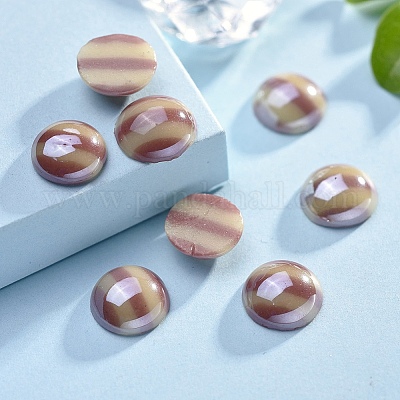 Непрозрачные стеклянные кабошоны GGLA-S038-11G-10mm-1