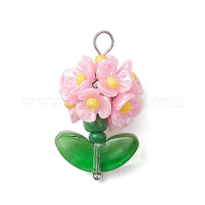 Подвески-цветы из стеклянных бусинок PALLOY-MZ00521-1