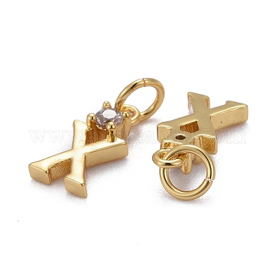 Латунные микропаве прозрачные подвески с фианитом ZIRC-Z011-35X-1