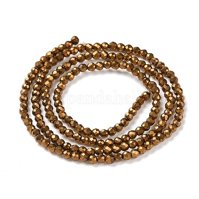 Стеклянные бусины с гальваническим покрытием  GLAA-H021-01A-FP01-1