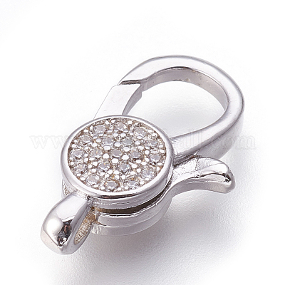 Латунные микро проложить кубического циркония когтя омара застежками KK-O106-28-1