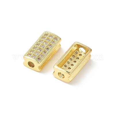 Латунные микро проложить кубического циркония бусы KK-C104-10G-1