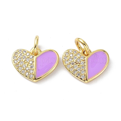 Подвеска из экологически чистой латуни с микропаве из прозрачного кубического циркония и эмалью ZIRC-C021-45G-03-1