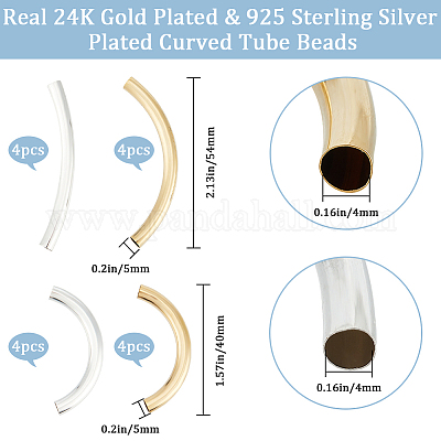 16 шт. 4 латунных трубчатых бусин KK-BBC0010-70-1