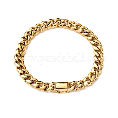 Браслеты-цепочки панцирного плетения из нержавеющей стали 304 для унисекс BJEW-K283-02A-G-1