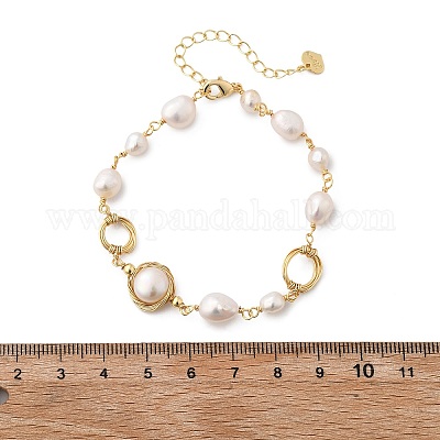 Жемчужные браслеты из бисера BJEW-P350-02G-1