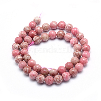 Природные родонит бисер нитей G-G823-06-8mm-1