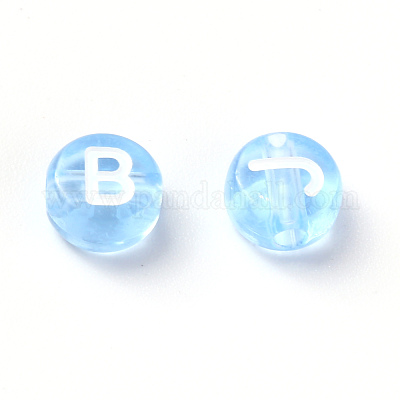 Прозрачные васильковые акриловые бусины TACR-YW0001-08D-1