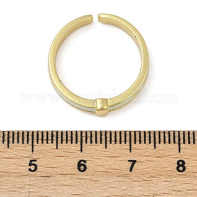 Кольца-манжеты из латуни с микропаве из прозрачного кубического циркония и эмалью для женщин RJEW-L113-021G-1