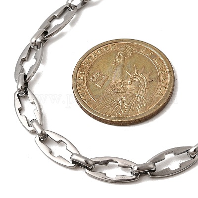 Ожерелья из цепочек с крестообразными звеньями из нержавеющей стали 304 для женщин и мужчин NJEW-JN05431-01-1