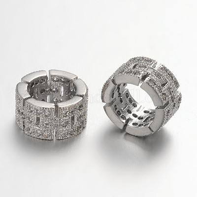 Большое отверстие латуни микро проложить Цирконом бусы ZIRC-L037-46P-FF-1