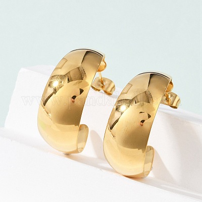 Серьги-гвоздики из нержавеющей стали 304 EJEW-G423-34B-G-1