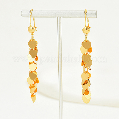 Элегантные латунные серьги-кольца в форме сердца с кисточками DN7586-1