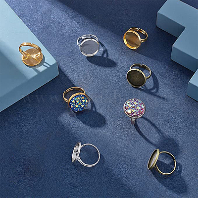 40шт 4 цвета регулируемые компоненты латунного кольца MAK-SC0001-06B-1