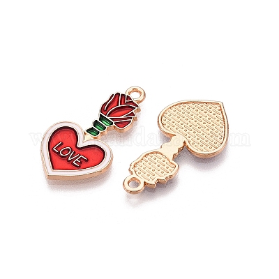 Подвески из сплава с эмалью на тему дня святого валентина ENAM-T020-50F-01-1